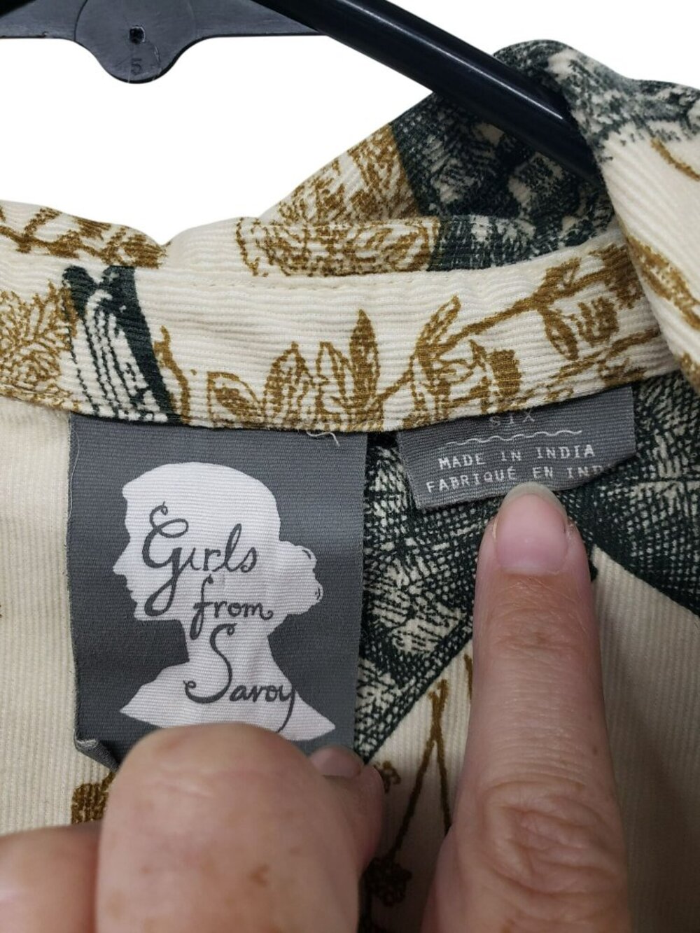 Anthropologie Girls from Savoy Alary Shirt Dress Corduroy Bird Butterfly Twee - Picture 3 of 11